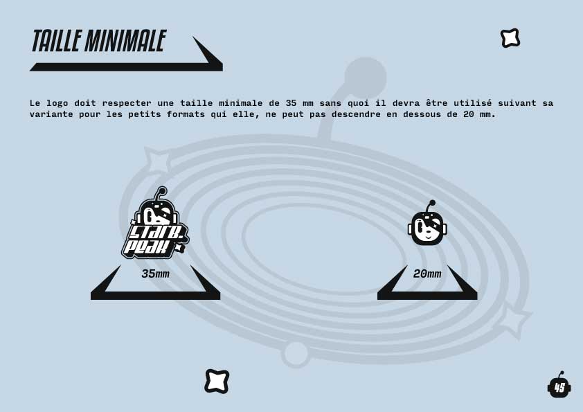 Tailles minimales du logo Starboard Peak